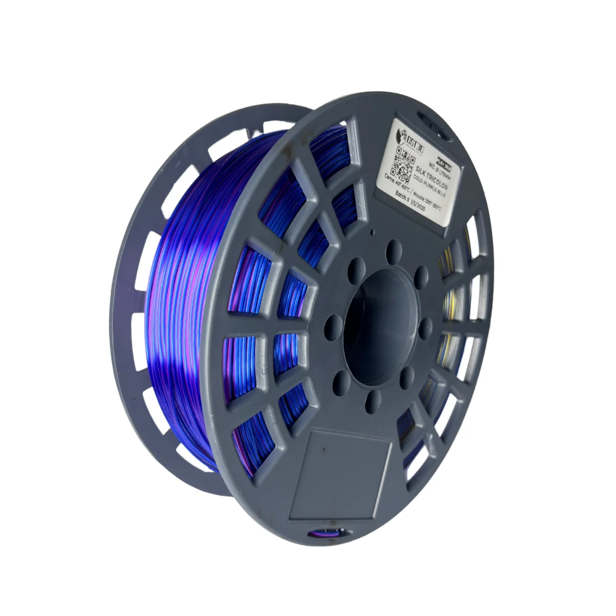 SILK TRICOLOR ORO PURPURA AZUL GOLD PURPLE BLUE GST SIN CAJA PLA SILK Filamento 3D 1.75 1KG