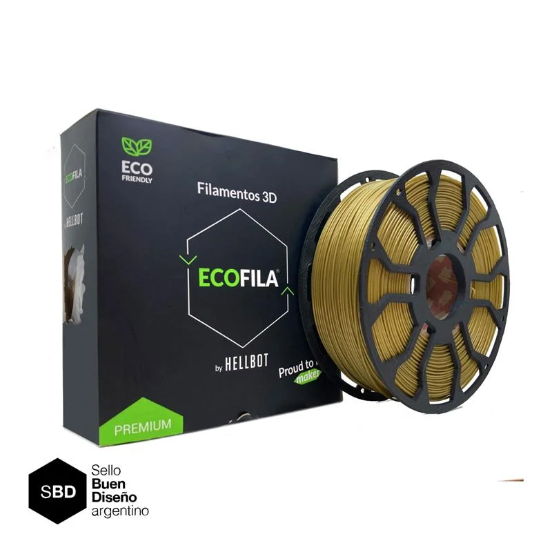 Dorado CON CARRETEL Filamento Hellbot ECOFILA PLA 1,75mm 1kg ECOFILA 3620