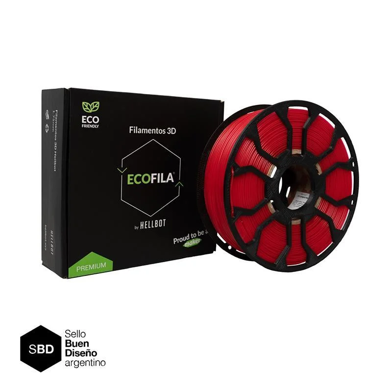 Rubi Translucido CON CARRETEL Filamento Hellbot ECOFILA 1Kg PLA 1,75mm ECOFILA 3644