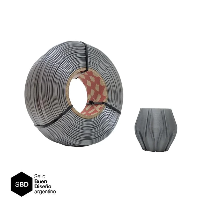 Plateado SIN CARRETEL Filamento Hellbot ECOFILA PLA 1,75mm 1kg ECOFILA 3672