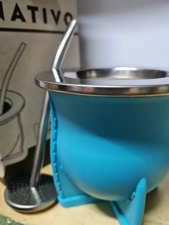 Turquesa MATE LASERABLE con bombilla acero inoxidable