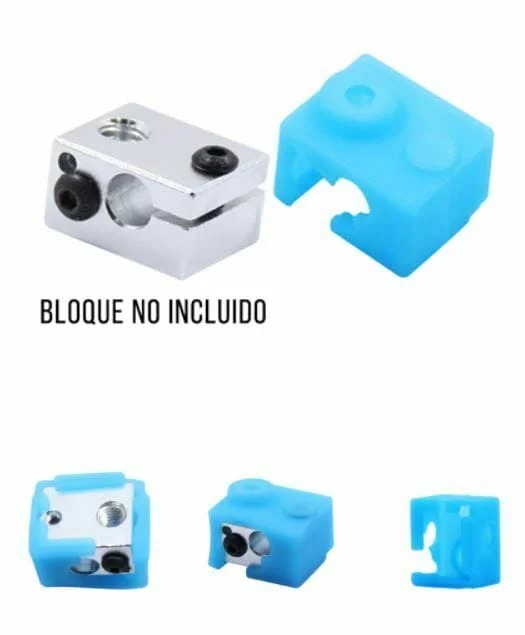 Silicona Protector simil E3D para bloque V6 - Funda silicona para hotend simil E3D COD 31081 C14