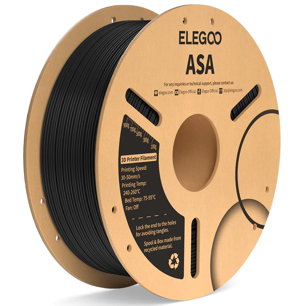 ASA NEGRO Elegoo Filamento - 1.75mm-1KG- 50.203.0708