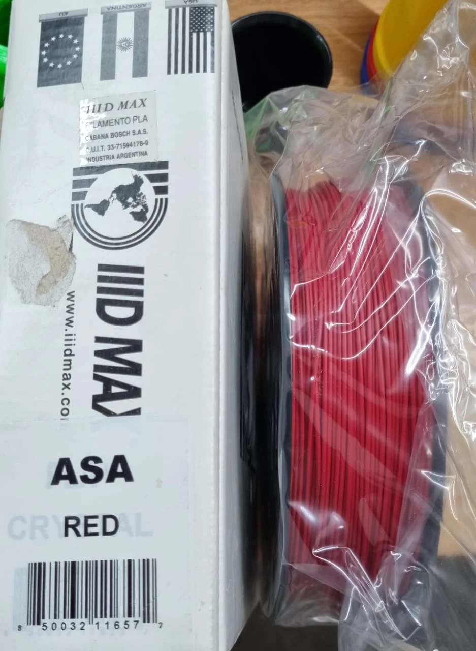 ASA ROJO IIIDMAX Filamento 3D 1.75mm 1KG