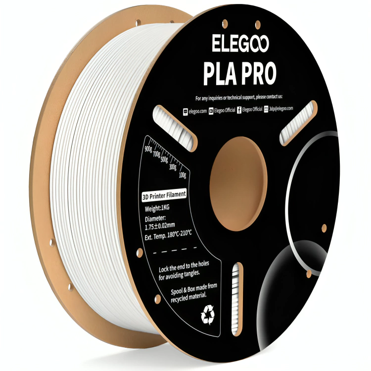 BLANCO PLA PRO Elegoo Filamento Diámetro 1,75mm 1kg 50.203.0189