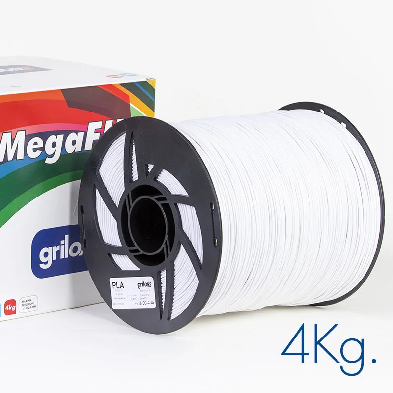 BLANCO 4kg PLA MEGAFILL Grilon -No Rebobinable- M10IBL175C4