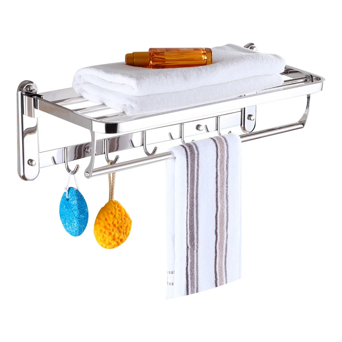 Toallero con estante rebatible