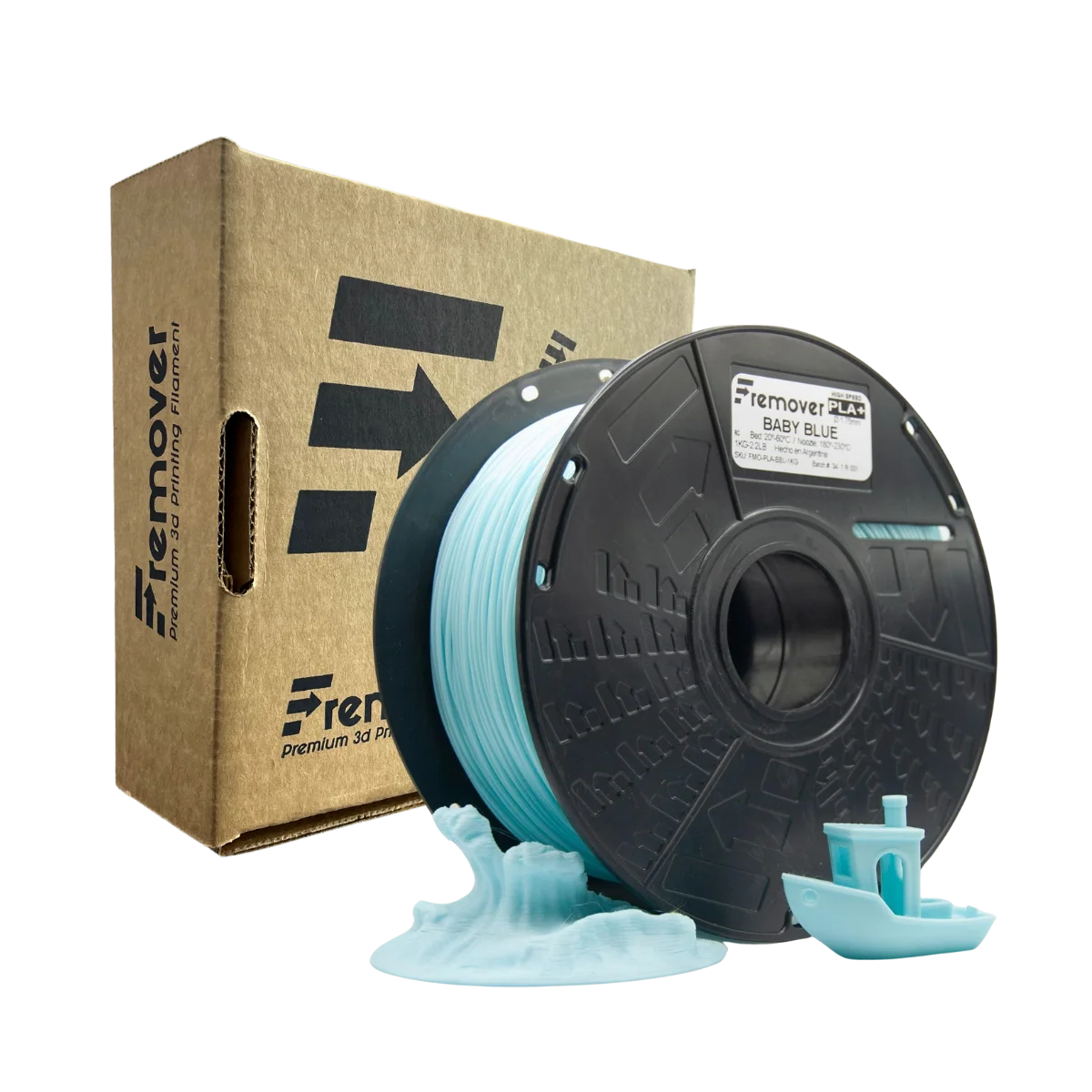 AZUL BEBE Baby blue PLA FREMOVER CON Caja Filamento 1 KG