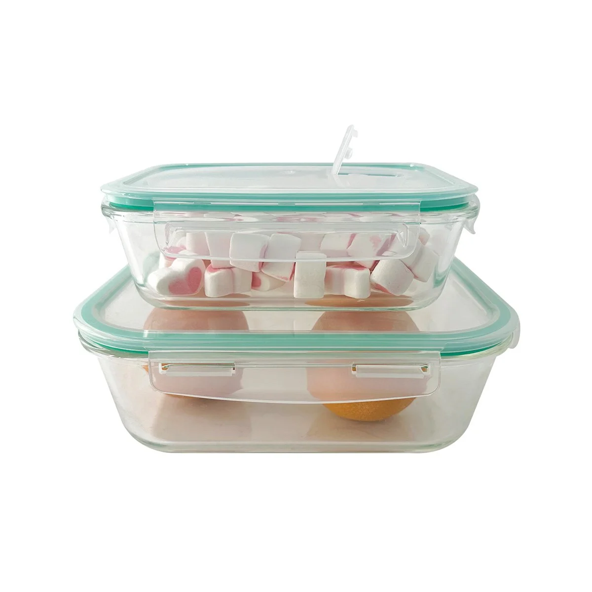 Set de 2 contenedores con tapa - 1 l y 2,3 l