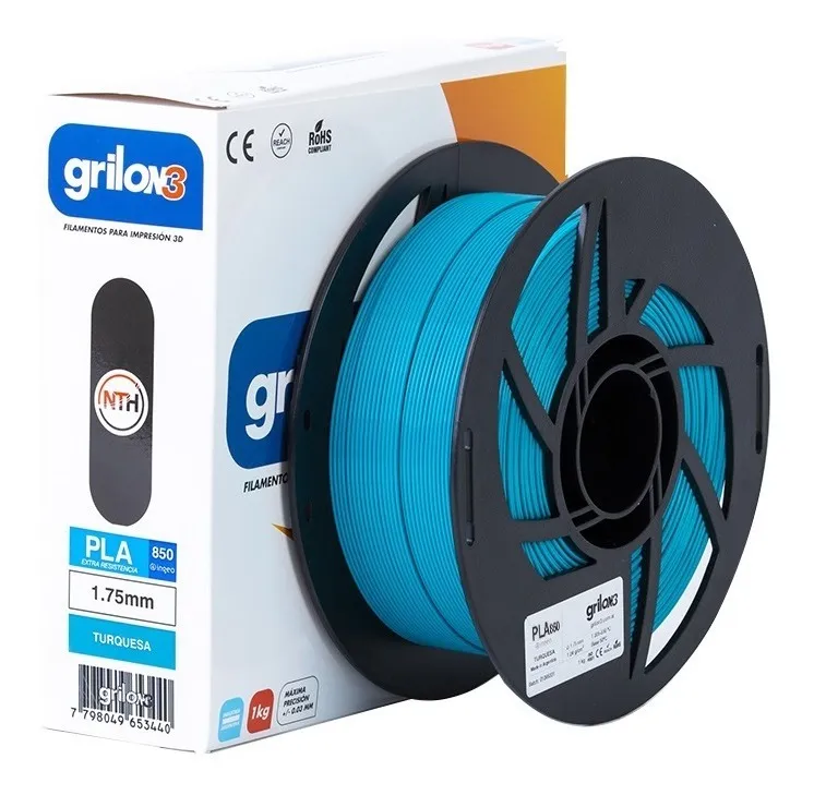 TURQUESA  (translucido) CLEAR PLA ZETA GRILON FILAMENTO 3D 1.75MM 1KG