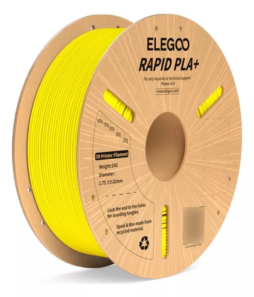 AMARILLO FILAMENTO RAPIDO PLA+ 1.75mm 1KG  ELEGOO 50.203.0121