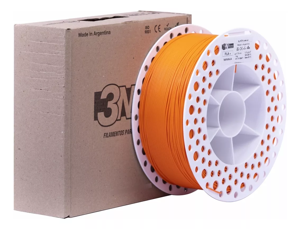 3NMAX NARANJA PLA+ 3N3 FILAMENTO 3D 1.75MM 1KG M81INR175CJ