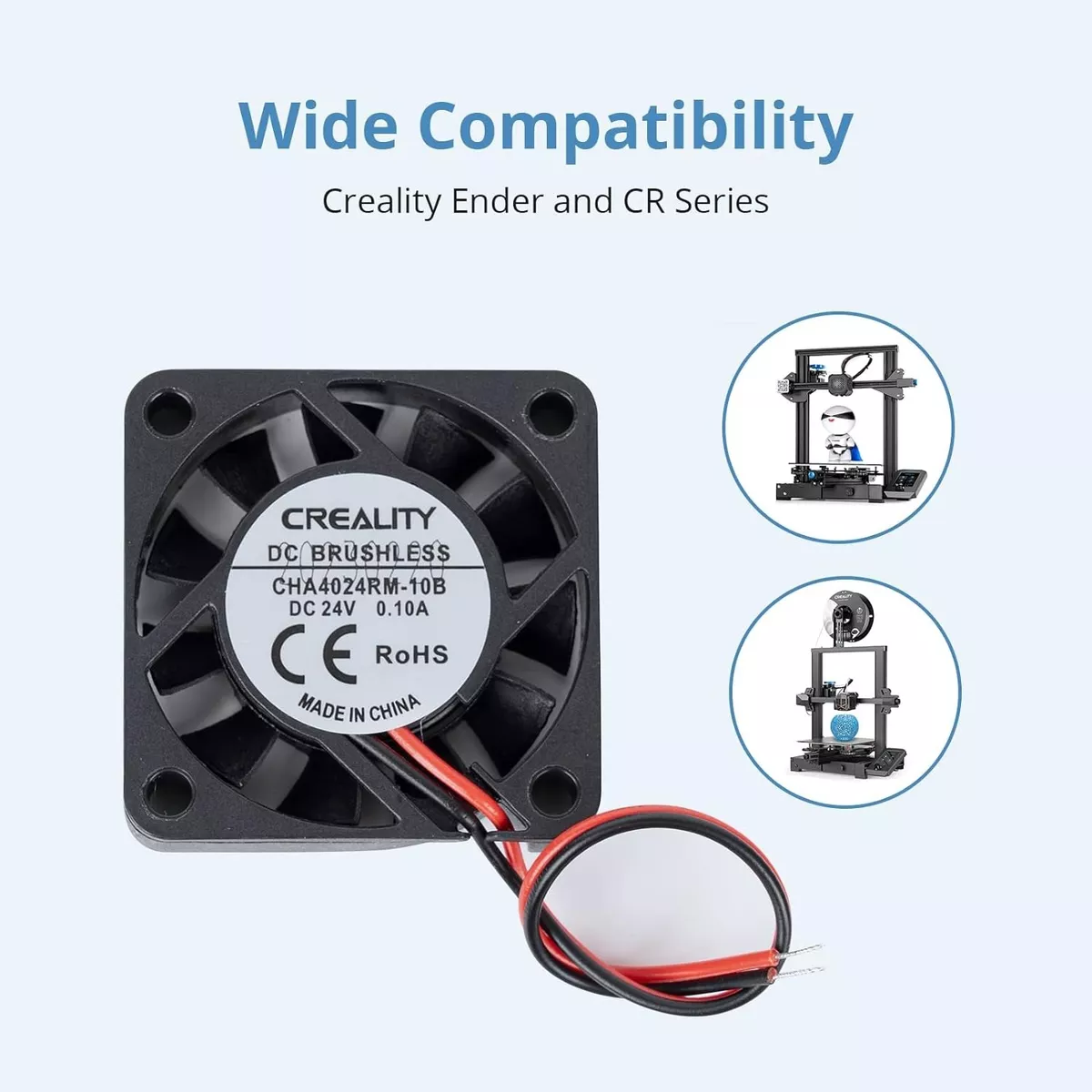 COOLER HOTEND FAN CREALITY VENTILADOR AXIAL 40X40X10 24V ENDER 3 5 V2 COD 2528 4004110075