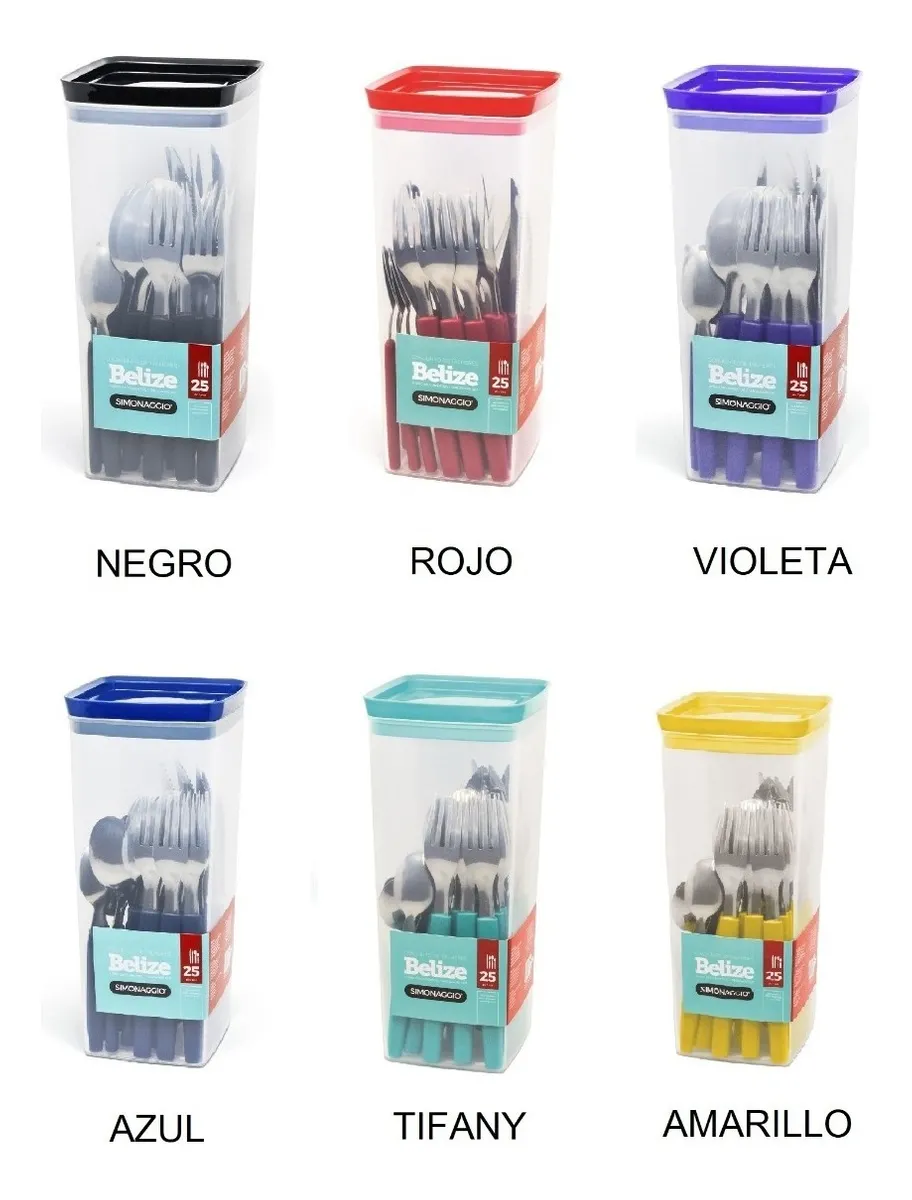 Set de 24 cubiertos Belize en frasco plástico - surtidos SIMONAGGIO CPPA-40/25S