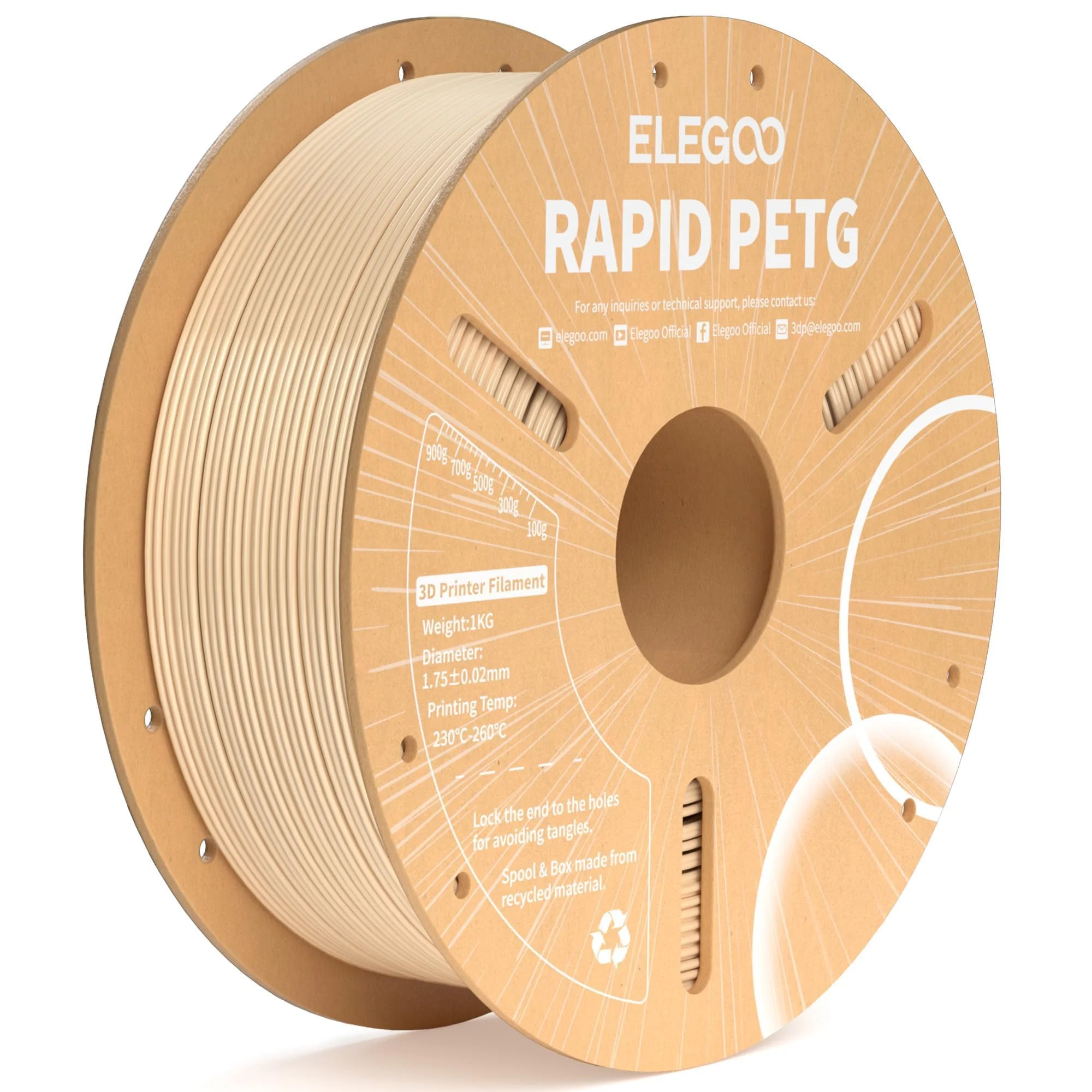 BEIGE PETG RAPID ELEGOO FILAMENTO 1.75mm-1KG 50.203.0311