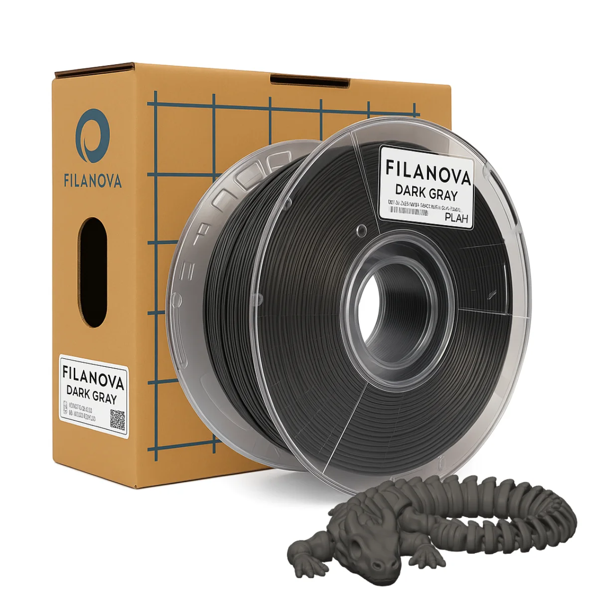GRIS NOCHE Dark Gray PLA Filanova x 1Kg Filamento 1.75