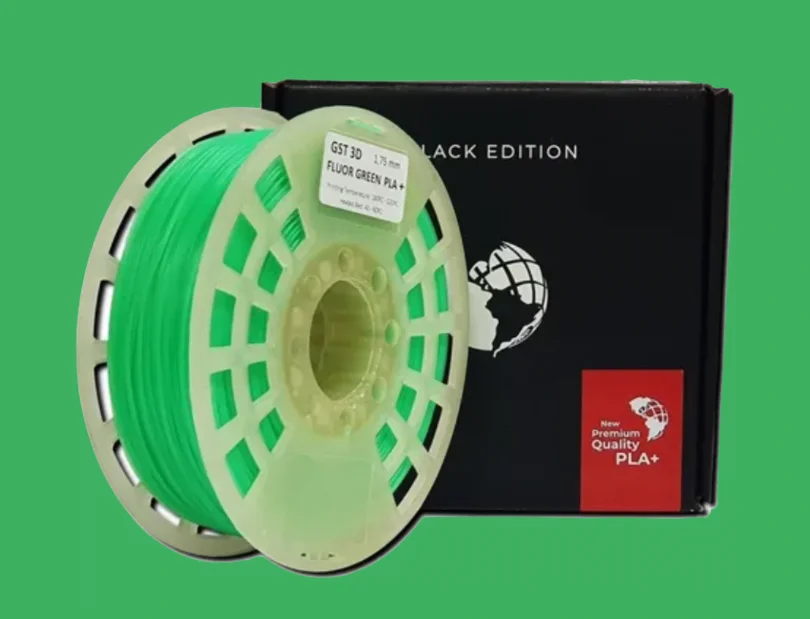 VERDE FLUORESCENTE GREEN FLUO GST CON CAJA PLA Filamento 3D 1.75 1KG