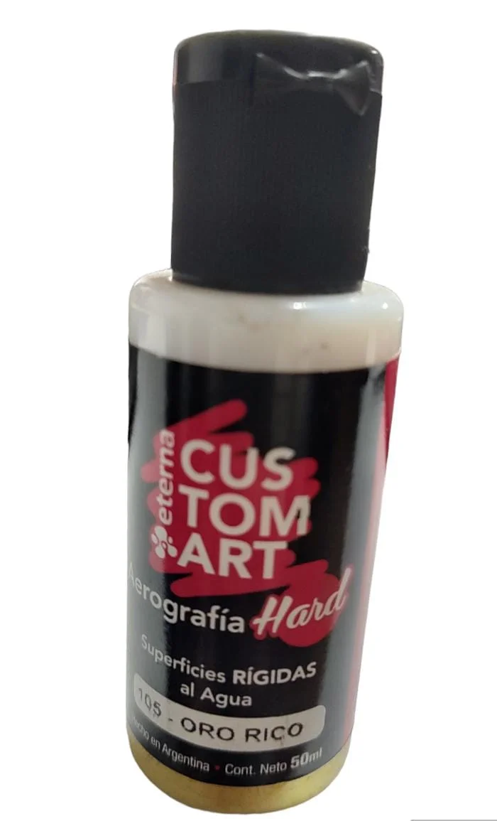 ORO RICO Pintura Aerografia Eterna Hard Superficies Rigidas 50ml X 15 COD 105
