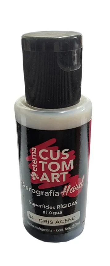 GRIS ACERO Pintura Aerografia Eterna Hard Superficies Rigidas 50ml X 15 COD 94