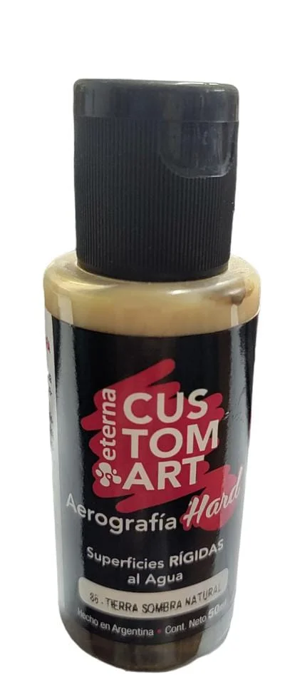 TIERRA SOMBRA NATURAL Pintura Aerografia Eterna Hard Superficies Rigidas 50ml X 15 COD 86