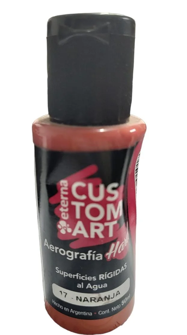 NARANJA Pintura Aerografia Eterna Hard Superficies Rigidas 50ml X 15 COD 17
