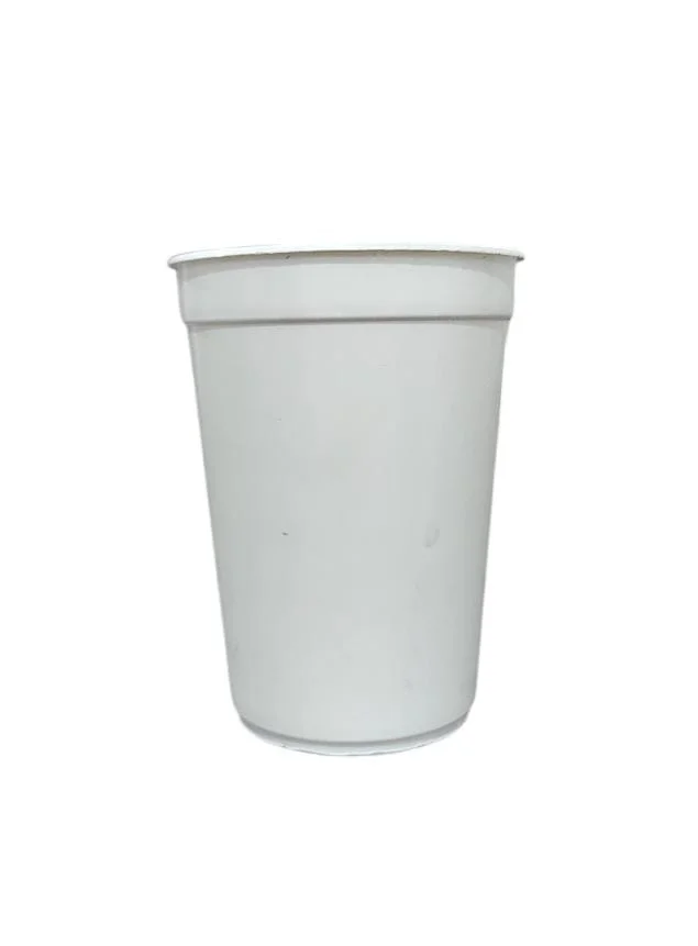 Blanco Vaso Milkshake de plastico polimero con sorbete 300 ml - AT