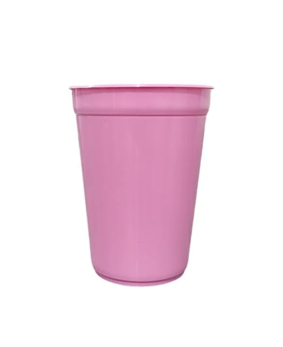 Rosa Vaso Milkshake de plastico polimero con sorbete 300 ml - AT