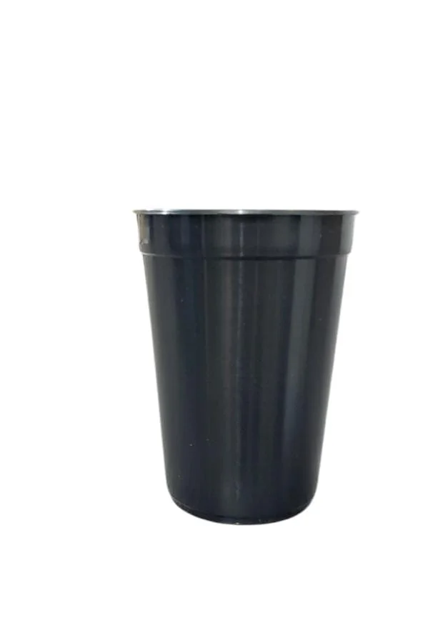 Negro Vaso Milkshake de plastico polimero con sorbete 300 ml - AT