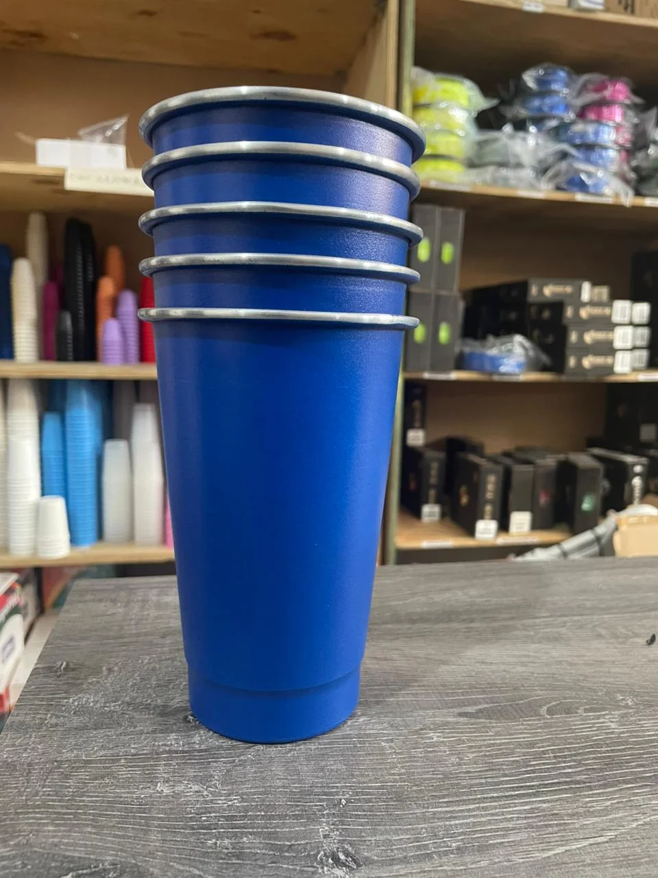 VASO ALUMINIO LASERABLE FERNETERO AZUL LISOS 1LITRO