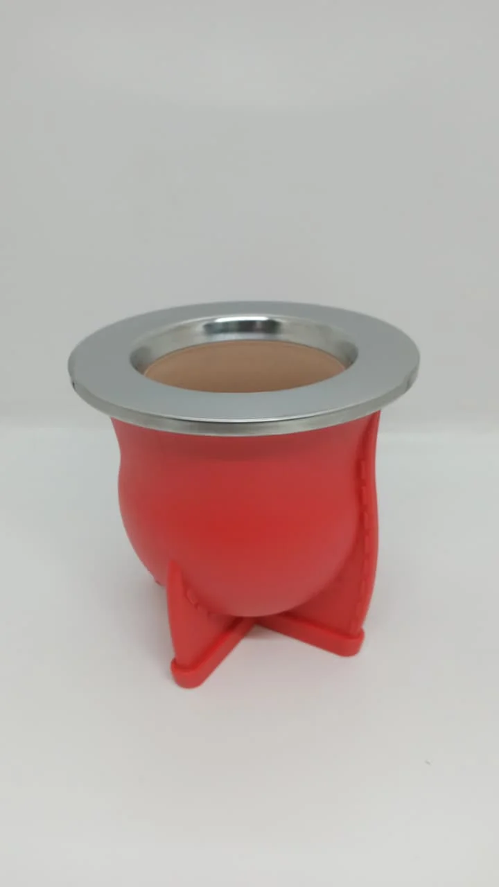 Rojo Mate LASERABLE con bombilla de acero inoxidable