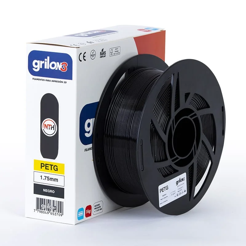 NEGRO PETG GRILON FILAMENTO 3D 1.75MM 1KG M77ING175CJ