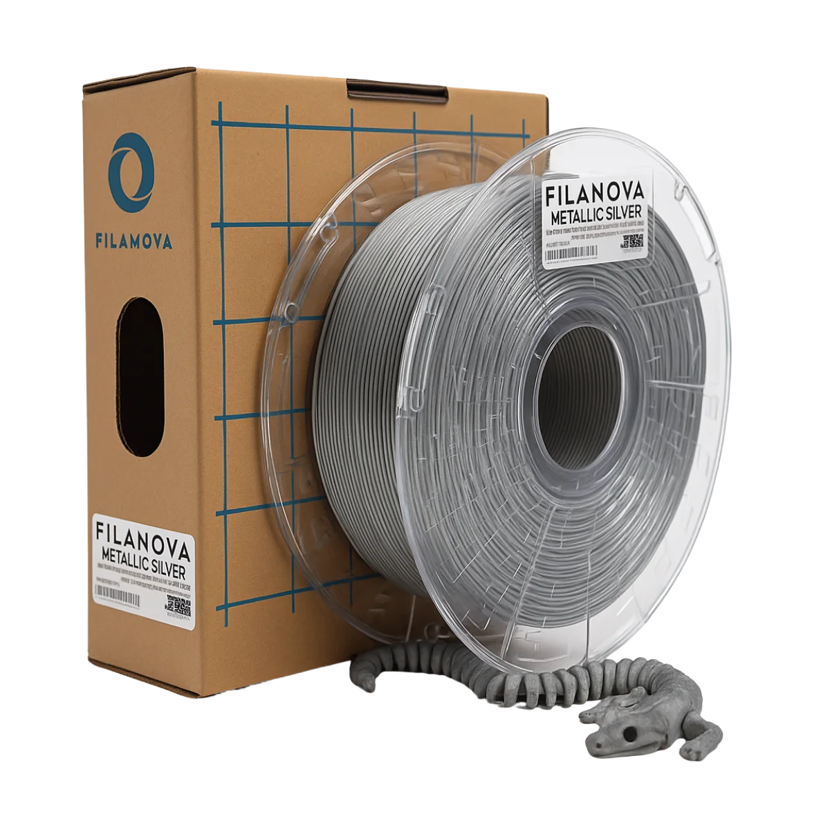 PATEADO METALIZADO Metallic Silver PLA Filanova x 1Kg Filamento 1.75