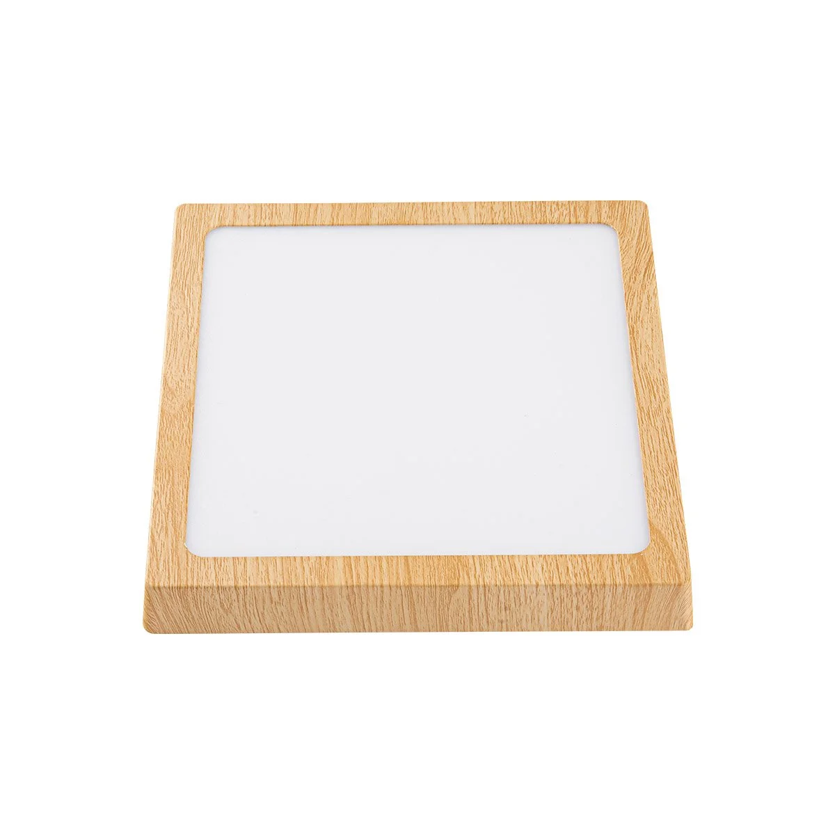 Plafón Lampara LED Forest cuadrado 18 W, color madera - frío