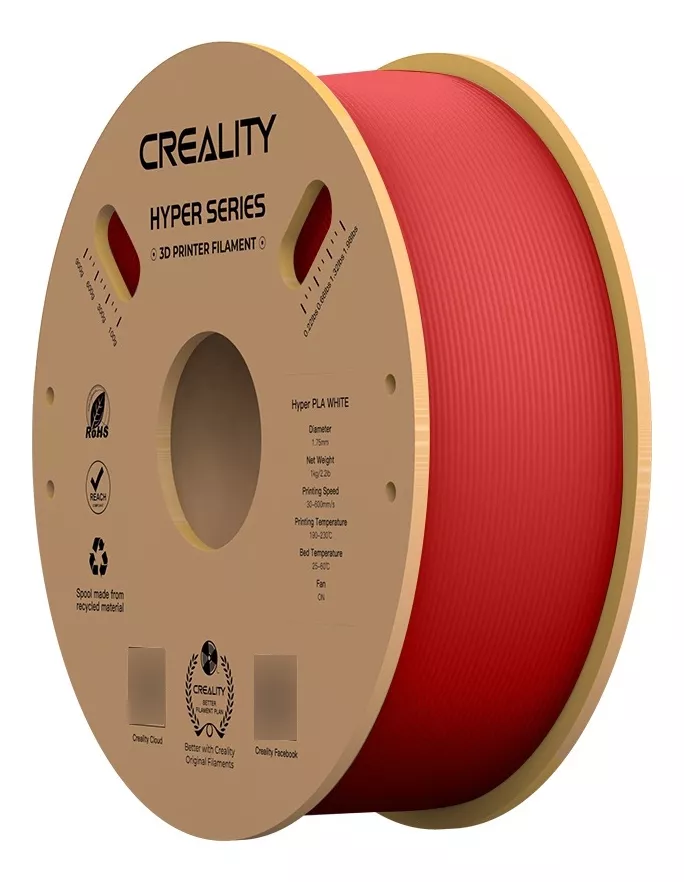 ROJO HYPER PLA CREALITY Filamento 1kg 1,75mm - 3301010342