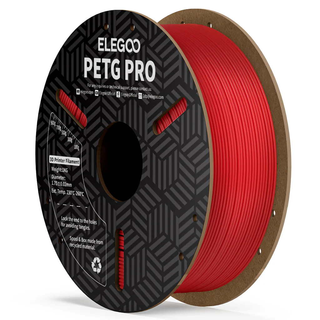 ROJO PETG PRO Elegoo Filamento Diámetro 1,75mm 1kg 50.203.0264