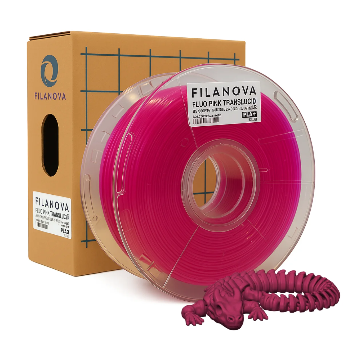 ROSA FLUO TRANSLUCIDO Fluo Pink Translucid PLA Filanova x 1Kg Filamento 1.75