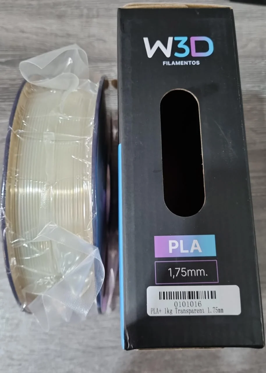 TRANSPARENTE (Transparent) PLA W3D FILAMENTO 3D 1.75MM 1KG 0101016