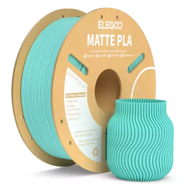 VERDE MATTE PLA Elegoo Filamento  Diámetro 1,75mm 1kg 50.203.0254