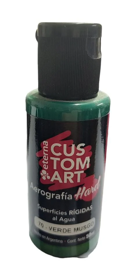 VERDE MUSGO Pintura Aerografia Eterna Hard Superficies Rigidas 50ml X 15 COD 70