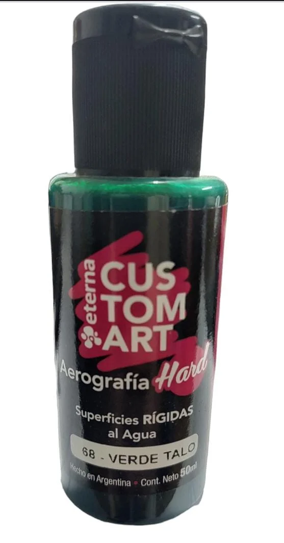 VERDE TALO Pintura Aerografia Eterna Hard Superficies Rigidas 50ml X 15 COD 68