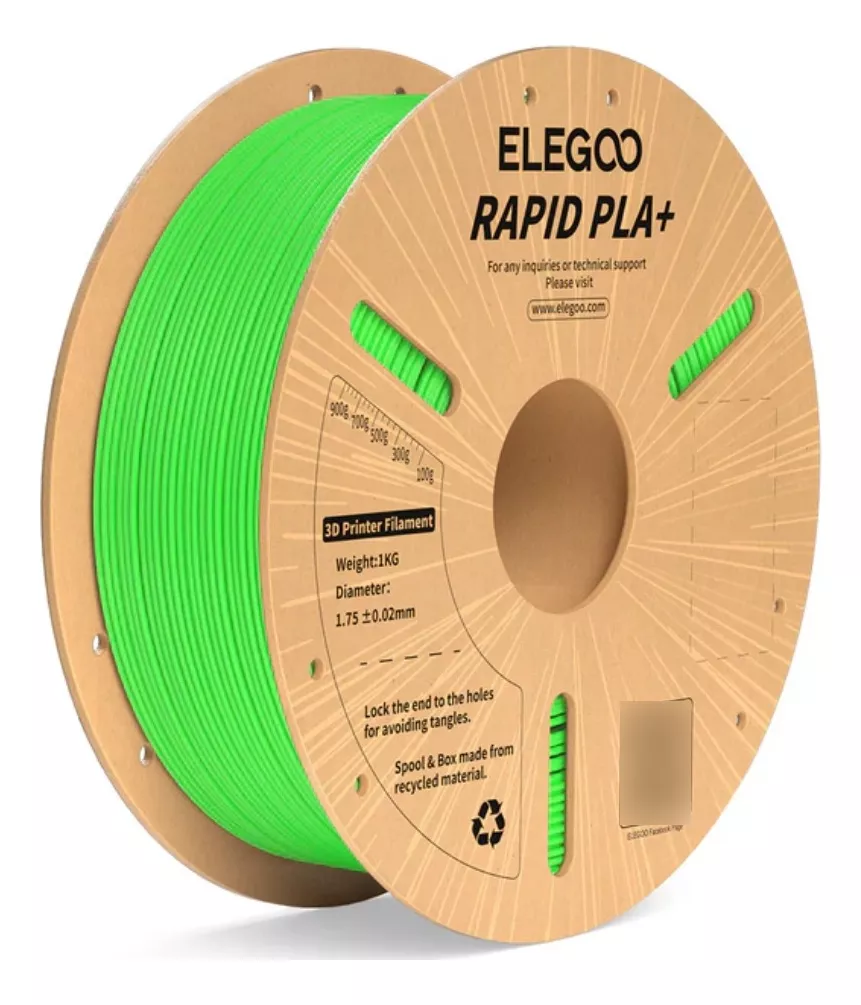 VERDE Rapid Pla Plus Elegoo Filamento Diámetro 1,75mm 1kg 50.203.0118
