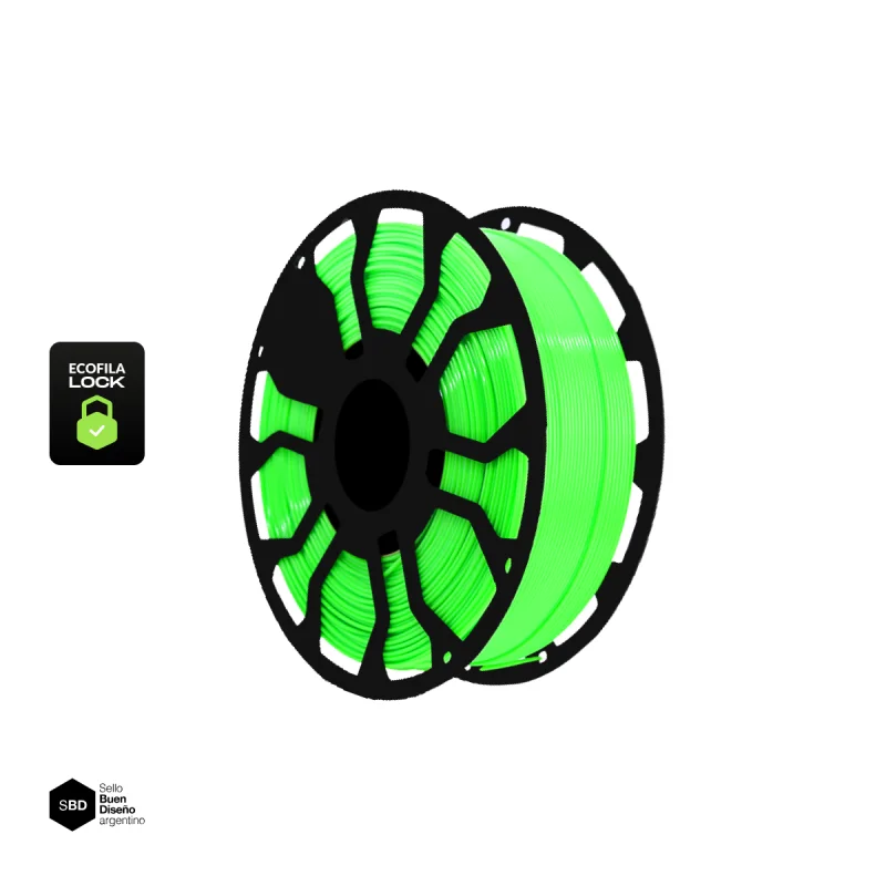 Verde Fluo CON CARRETEL Filamento Hellbot ECOFILA PLA 1,75mm 1kg ECOFILA