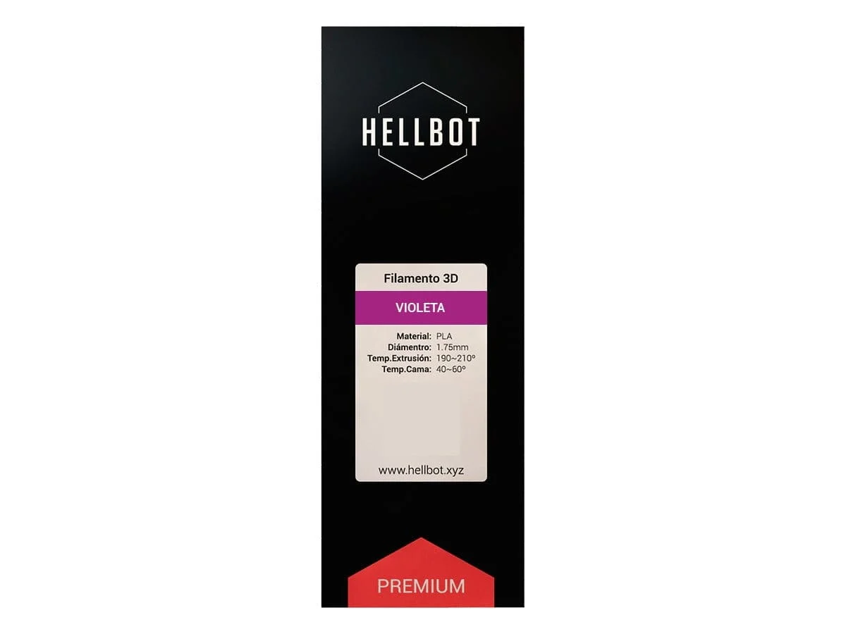 VIOLETA CON CARRETEL PLA HELLBOT Filamento 3D 1,75mm x 1KG ECOFILA3648