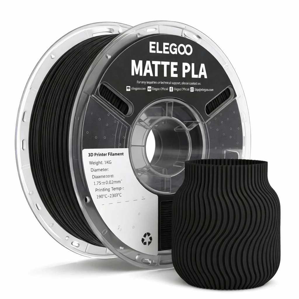 NEGRO MATTE PLA Elegoo Filamento Diámetro 1,75mm 1kg 50.203.0363