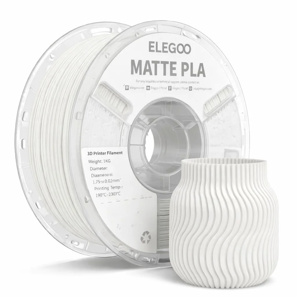 BLANCO MATTE PLA Elegoo Filamento Diámetro 1,75mm 1kg 50.203.0364