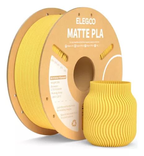 AMARILLO SOLAR MATTE PLA Filamento  Diámetro 1,75mm 1kg Elegoo 50.203.0255