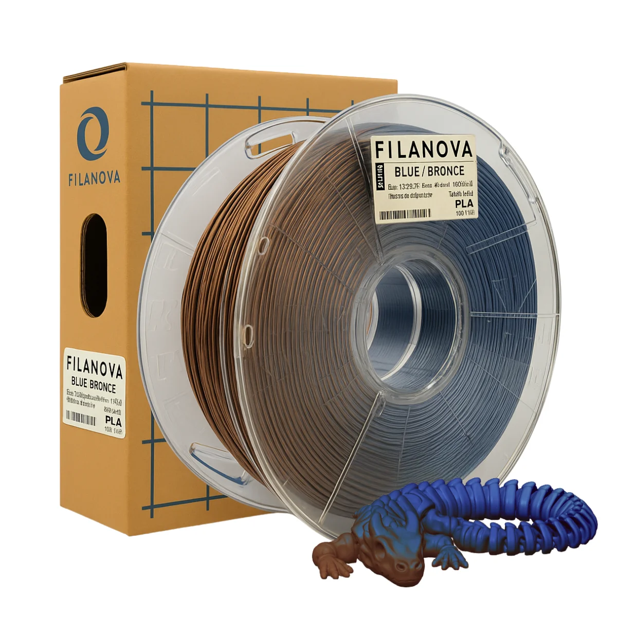 Blue Bronce Azul Bronce Filamento PLA Dual Color  Filanova x 1Kg