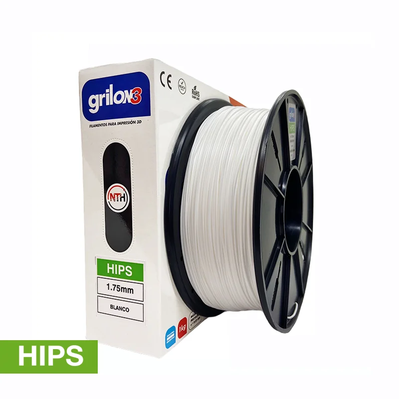 BLANCO HIPS GRILON FILAMENTO 3D 1.75MM 1KG