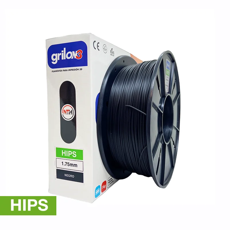 NEGRO HIPS GRILON FILAMENTO 3D 1.75MM 1KG