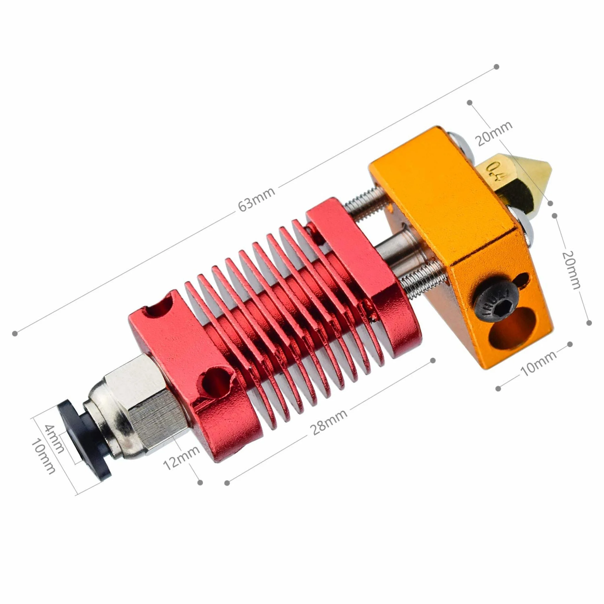 Hotend MK8 para Creality Ender (3, 3 pro , 3 v2, 5, 5pro, 5 plus) cod 2043 C1